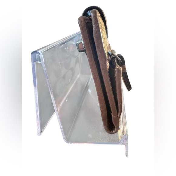 Coach Tan and Brown Signature Wallet NWOT - Picture 4 of 9